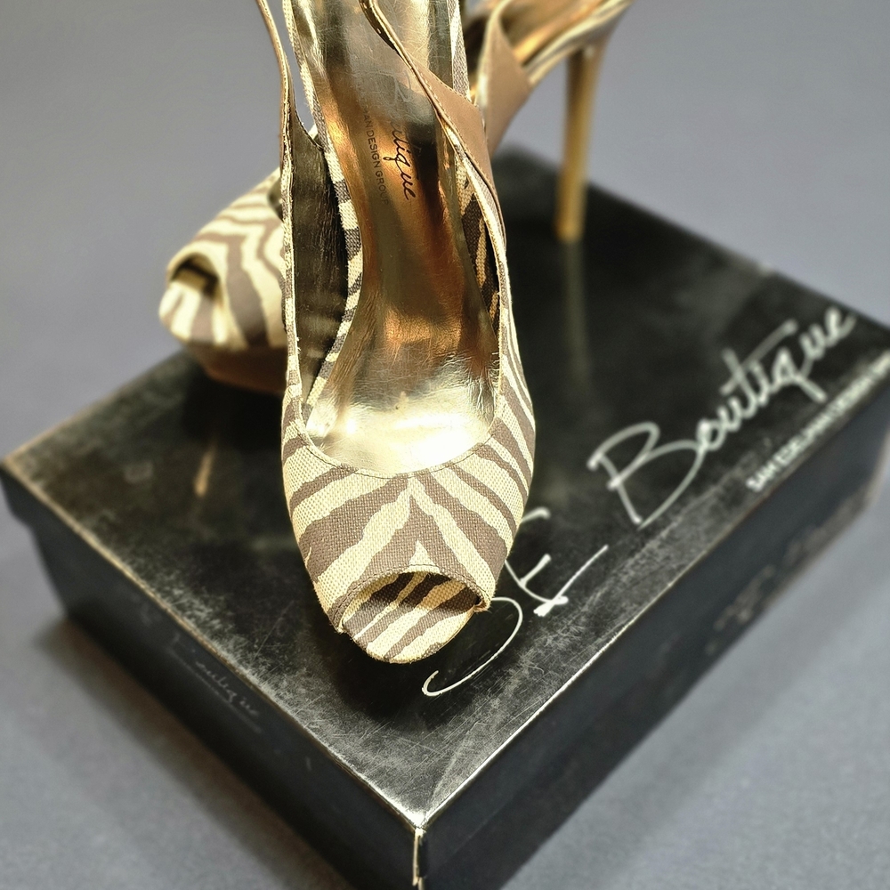 Sam Edelman Beige Zebra Print Heels